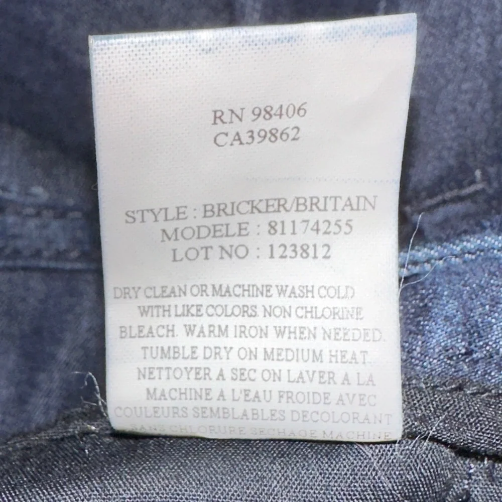 Theory Womens Wide Leg Trousers Indigo Blue Cotton Blend Dress Pants Size 8 - Picture 9 of 11
